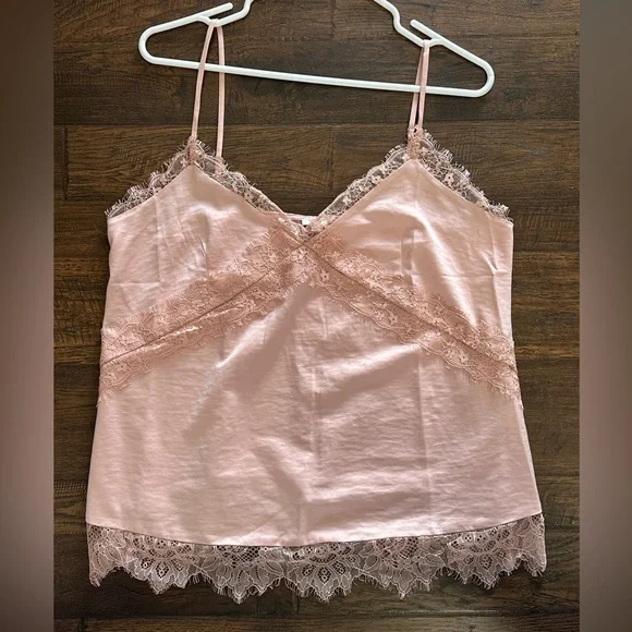 River Island Lace Detail Cami in Mauve to Cream NWT UK SZ 14 converts to US 8 ?? - Picture 6 of 14